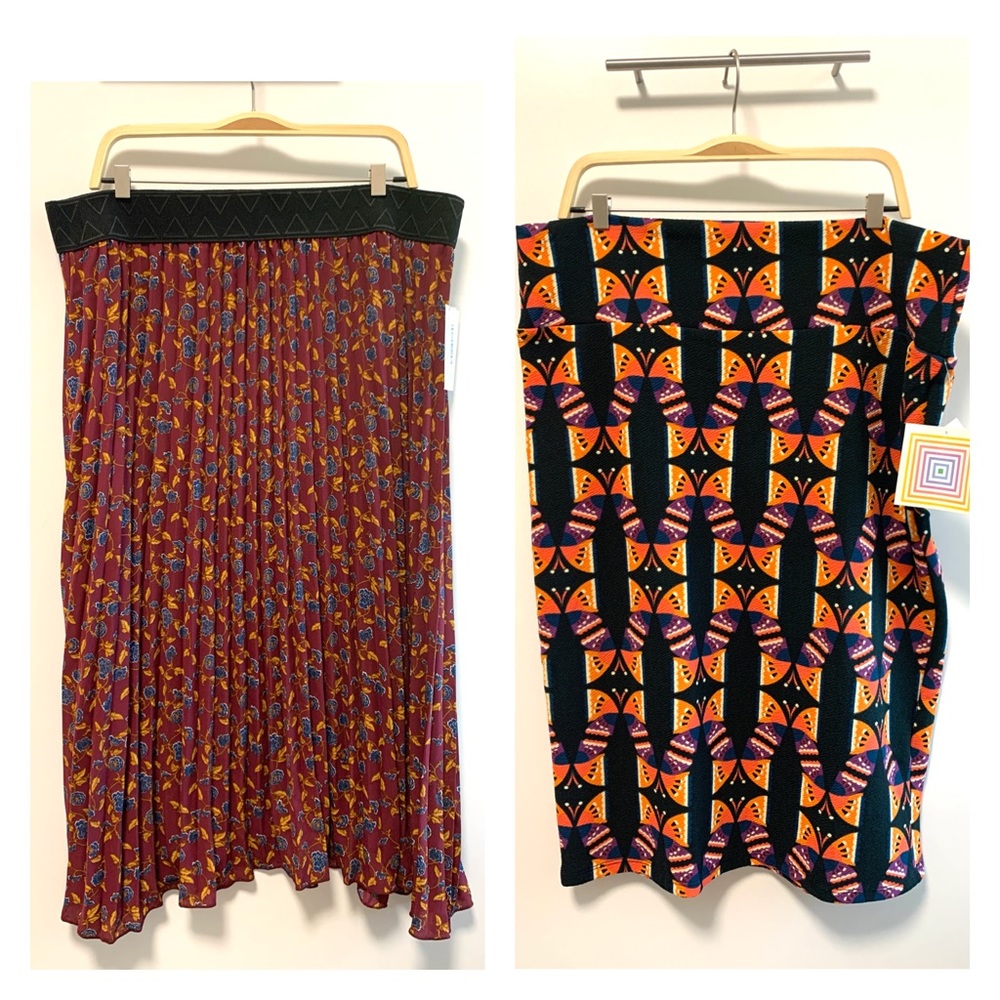 2XL LULAROE ‘Cassie’ Pencil & ‘Jill’ Pleated Skirt